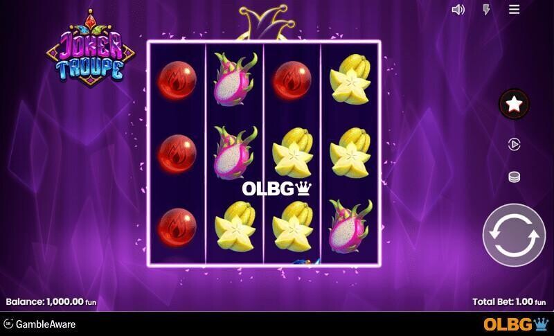 Joker Troupe slot base game screenshot