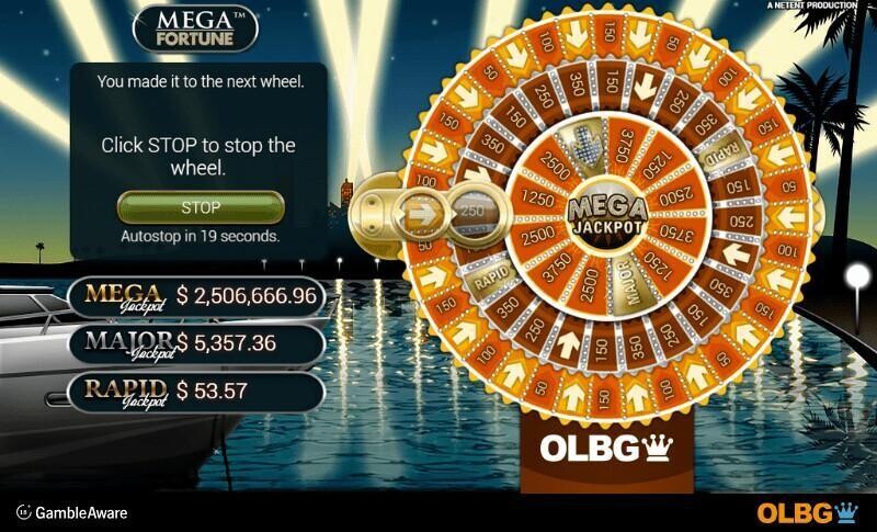 Mega Fortune slot Bonus Wheel feature screenshot