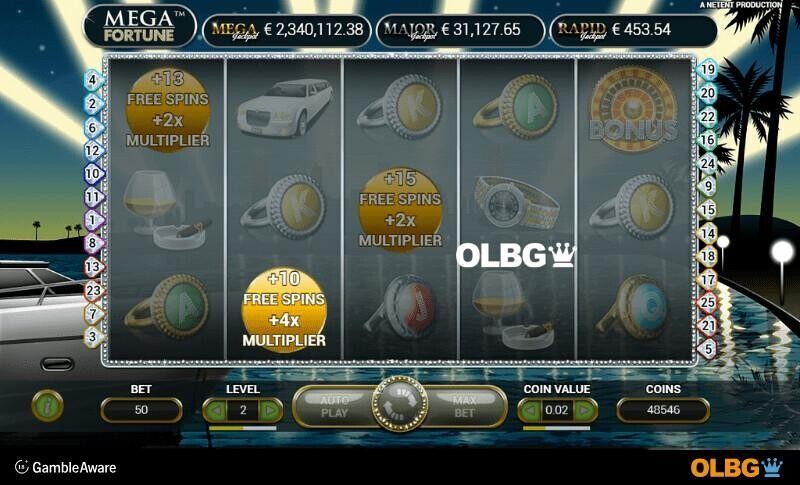 Mega Fortune slot Free Spins feature screenshot