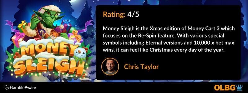 Money Sleigh slot OLBG Rating banner