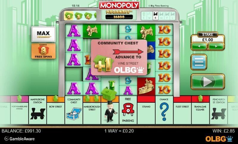 Monopoly Megaways slot Reel Adventure feature screenshot