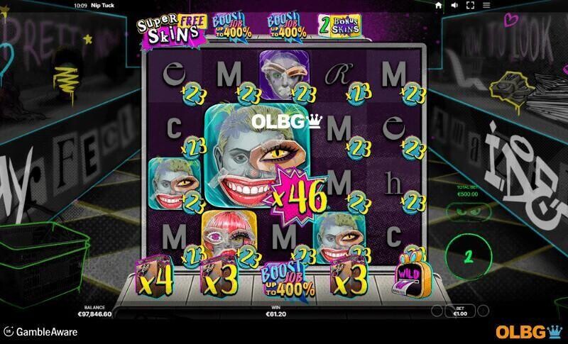 Nip Tuck slot Free Skins feature screenshot