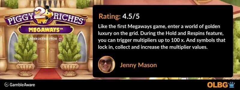 Piggy Riches 2 Megaways slot rating banner
