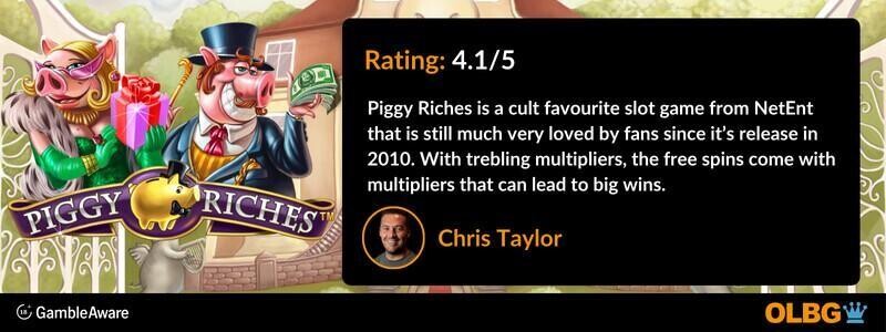 Piggy Riches slot OLBG Rating banner