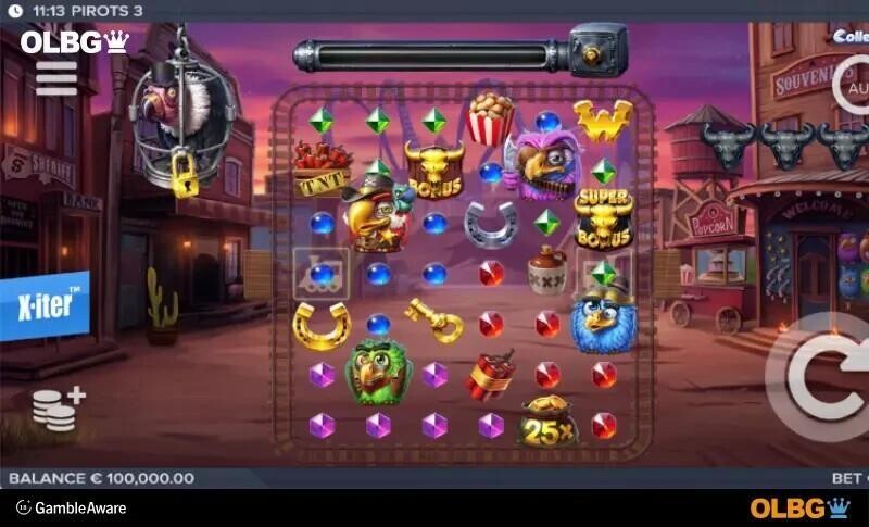 pirots 3 slot base game screenshot
