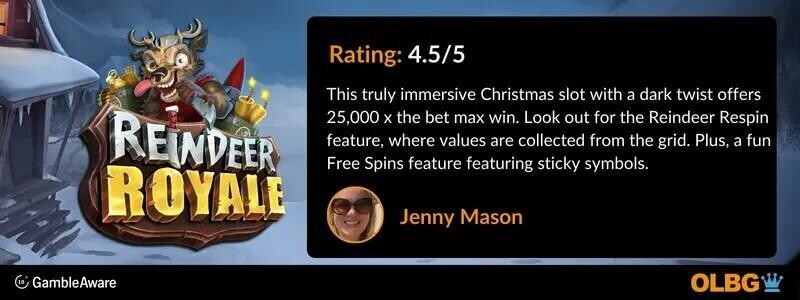 reindeer royale slot rating banner