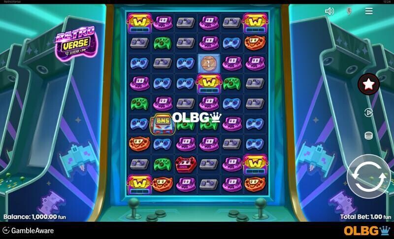 Retroverse slot base game feature screenshot