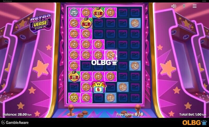 Retroverse slot Free Spins feature screenshot