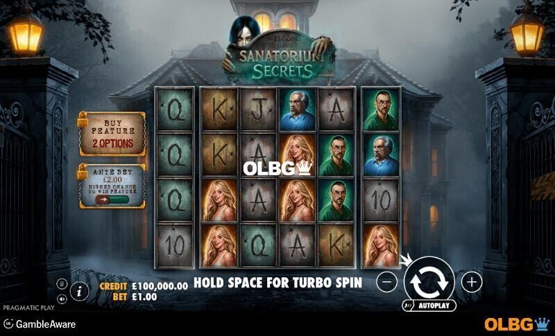 Sanatorium Secrets slot base game screenshot