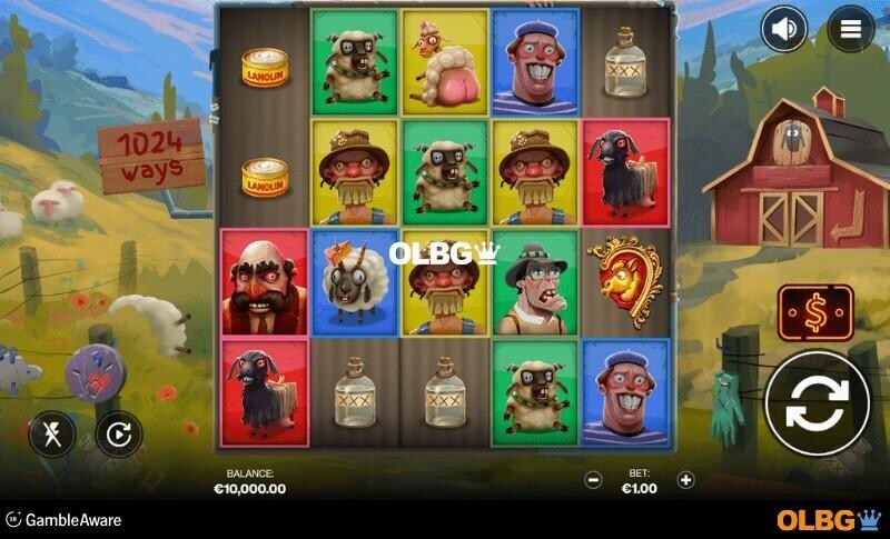 Sheeple slot base game screenshot