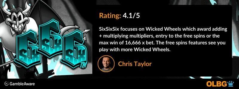 SixSixSix slot OLBG Rating banner