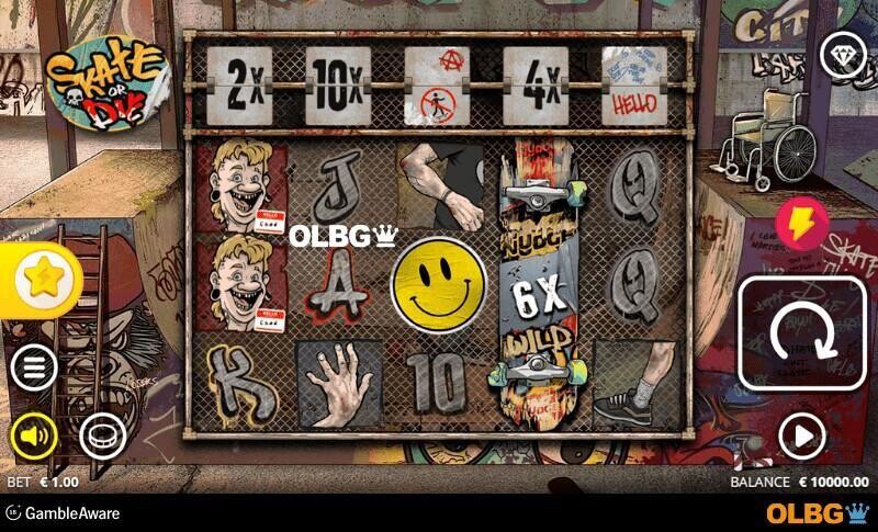 Skate or Die slot base game screenshot