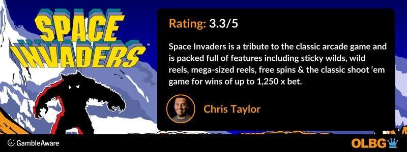 Space Invaders slot OLBG Rating banner