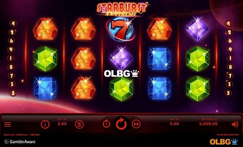 Starburst XXXtreme slot base game screenshot