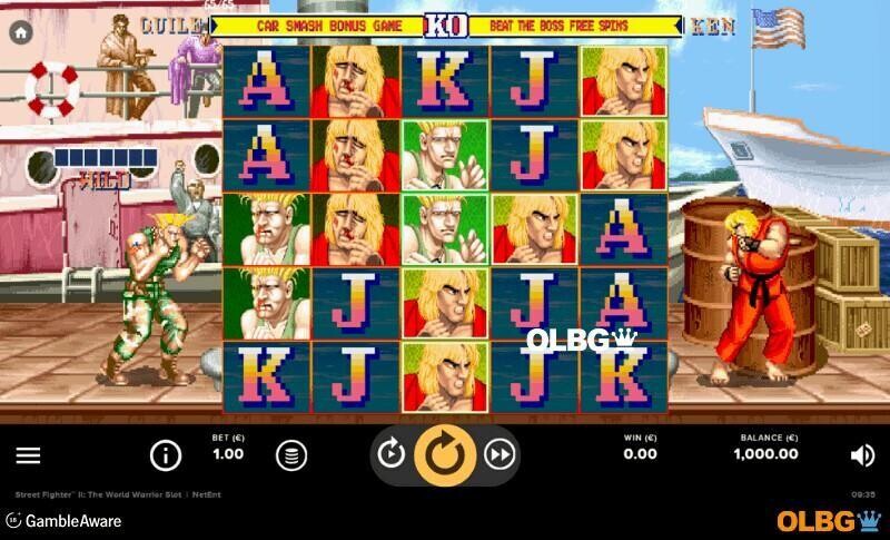 Street Fighter 2: The World Warrior slot base game screenshot