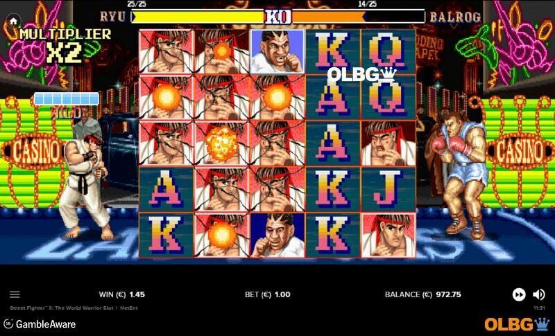 Street Fighter 2: The World Warrior slot Beat the Boss Free Spins feature screenshot