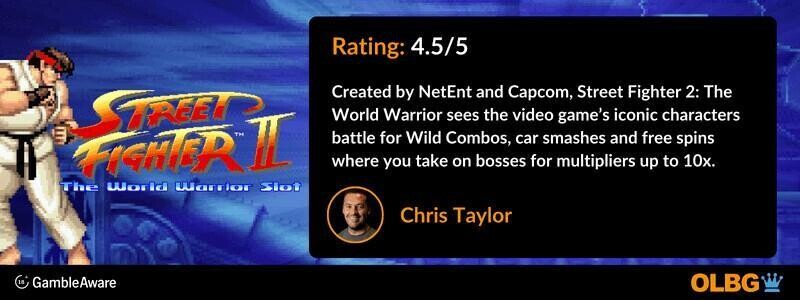 Street Fighter 2: The World Warrior slot OLBG Rating banner