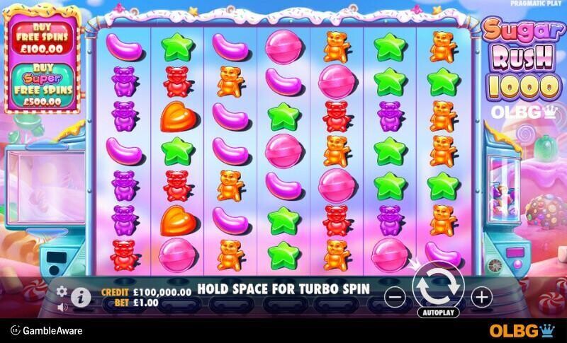 Sugar Rush 1000 slot base game screenshot