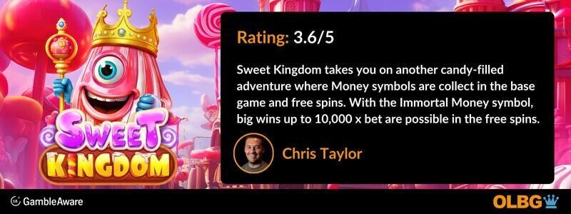 Sweet Kingdom slot OLBG Rating banner