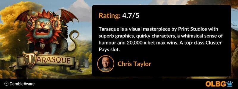 Tarasque slot OLBG Rating banner