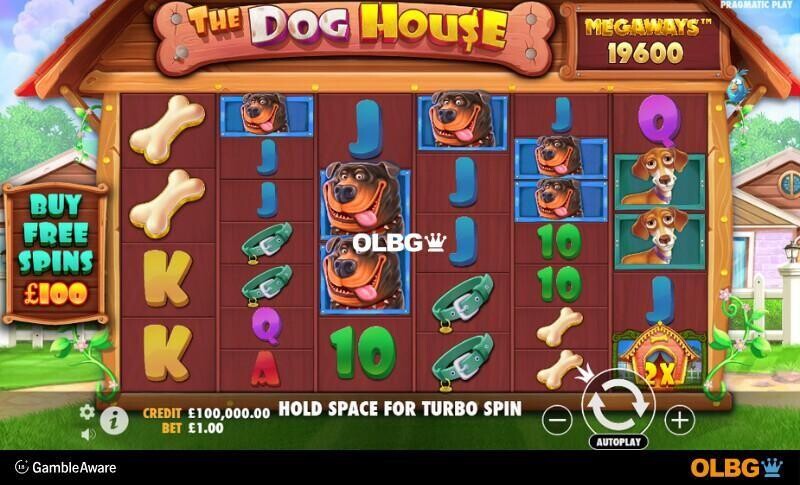 The Dog House Megaways slot base game screenshot