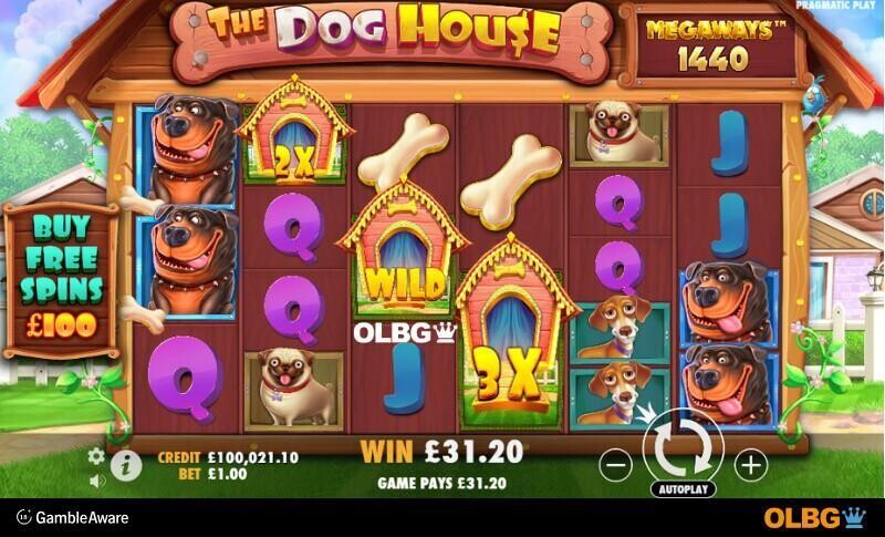 The Dog House Megaways slot Wild Multipliers feature screenshot