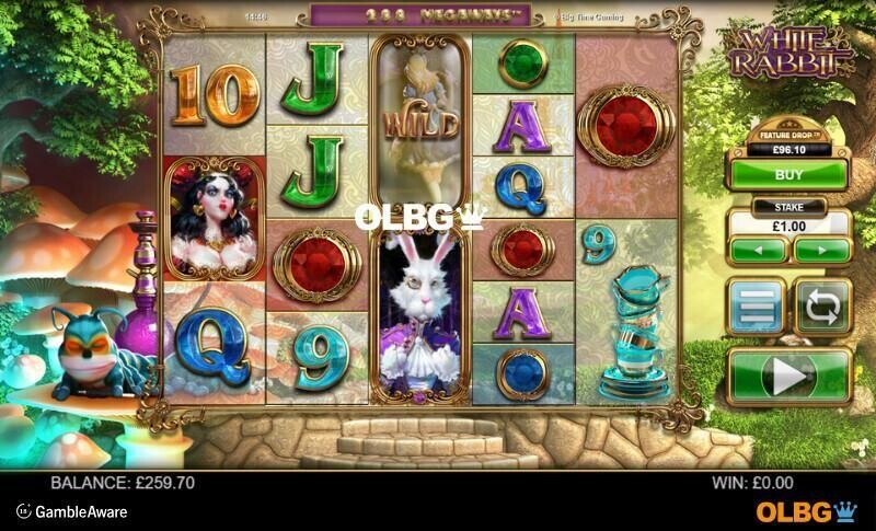 White Rabbit Megaways slot base game screenshot