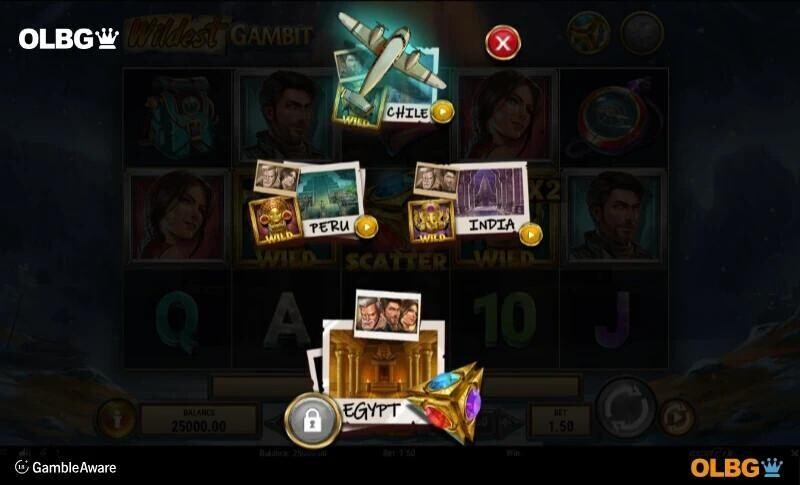 Wildest Gambit slot destinations screenshot