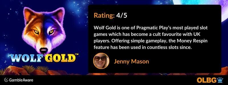 Wolf Gold slot OLBG rating banner