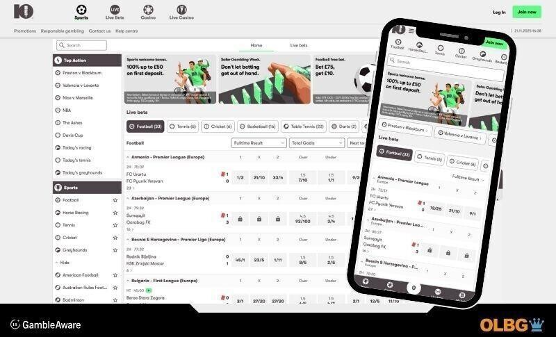 A view of what user might expect to see when using the betting app from 10bet