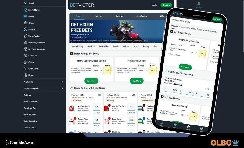 A view of what user might expect to see when using the betting app from betVictor