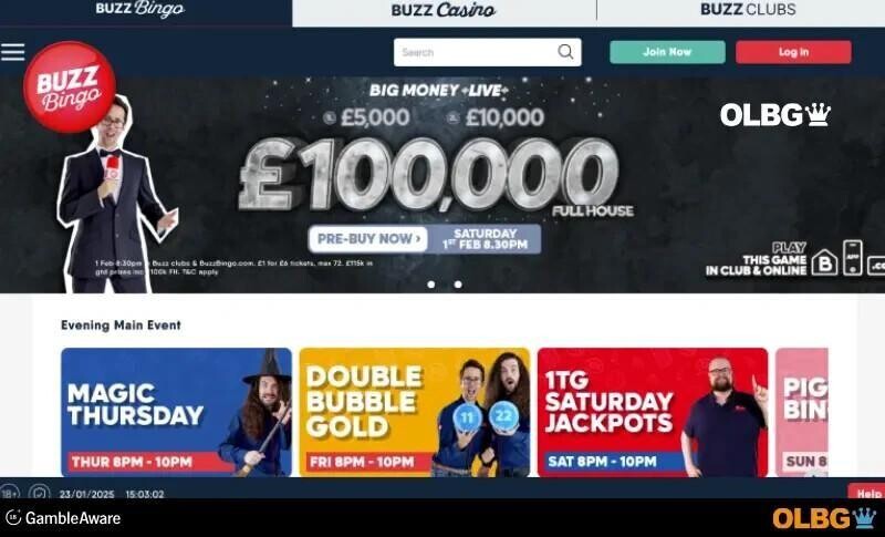 buzz bingo live bingo screenshot