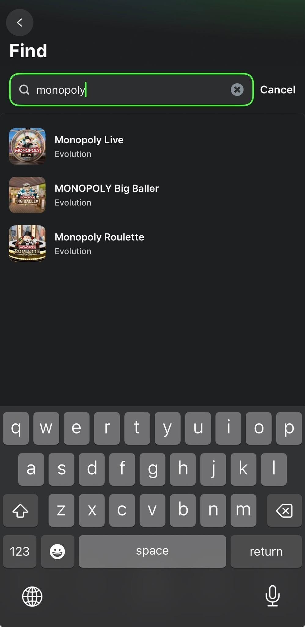 Screenshot of Monopoly Roulette in the Midnite lobby