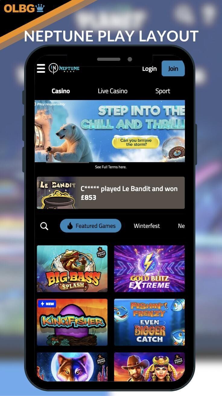 A layout image of Neptune Play Casino