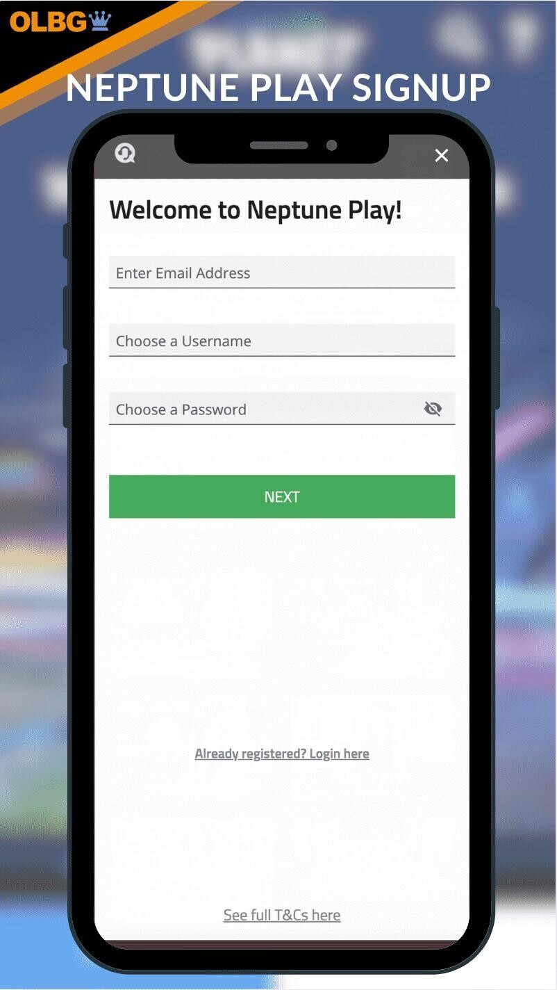 How to sign up at Neptune Play