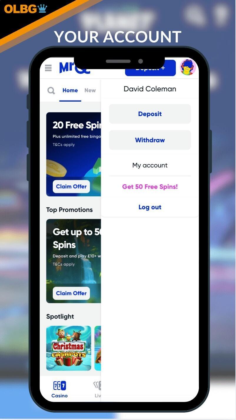 Your profile at Mr Q Casino