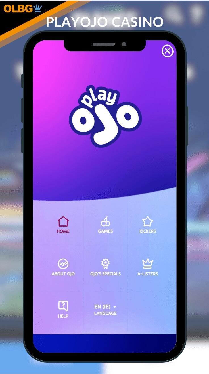 The PlayOJO Casino homepage layout