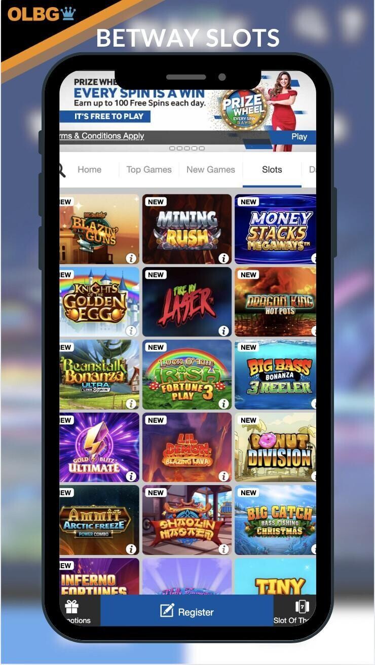 The slots section at Betway Casino