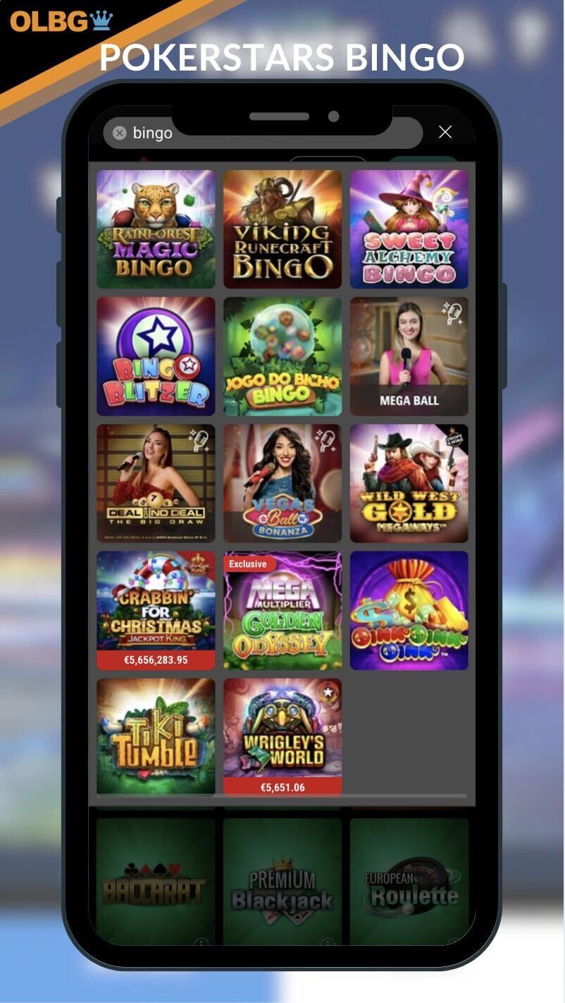 Some of the bingo options at PokerStars Casino