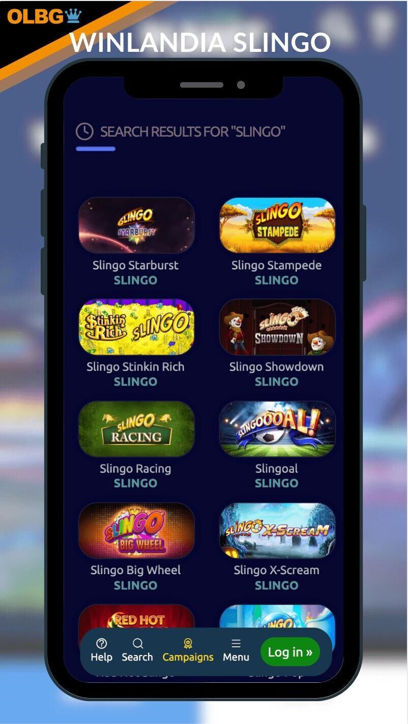 The Slingo offering at WinLandia Casino