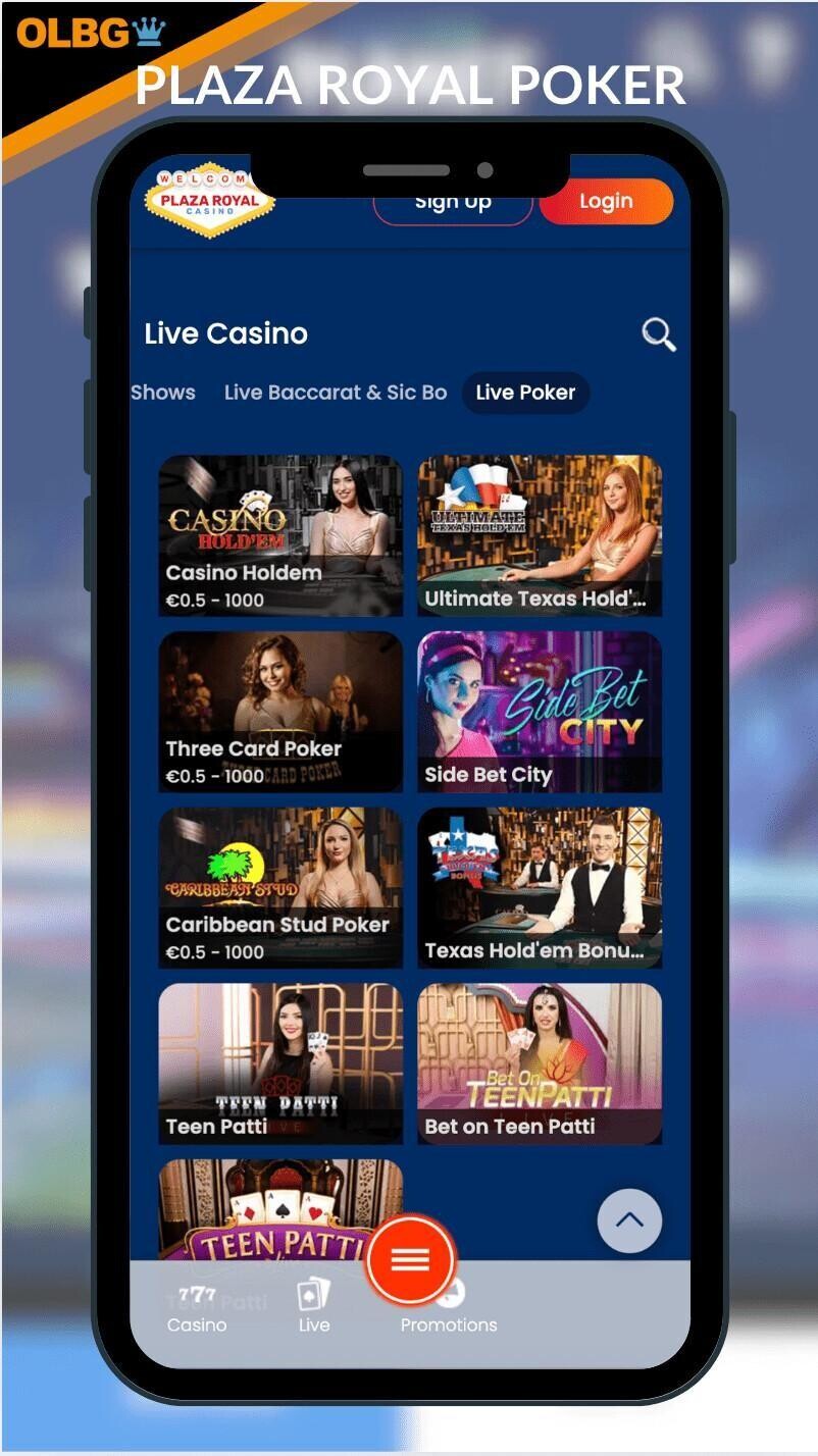 Plaza Royal Casino poker section