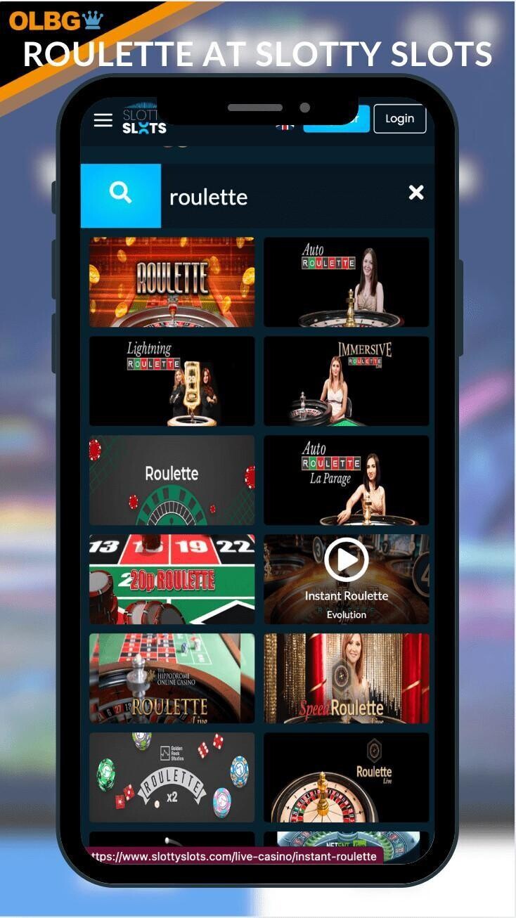Roulette section at Slotty Slots Casino