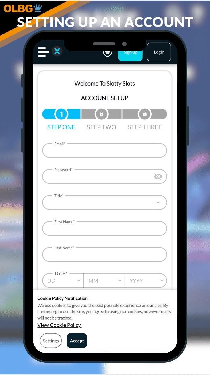 Registration at Slotty Slots casino