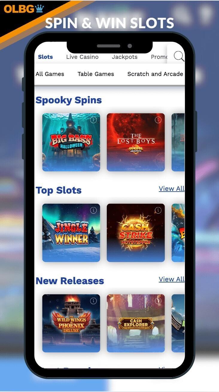 The slots section at Spin and Win Casino