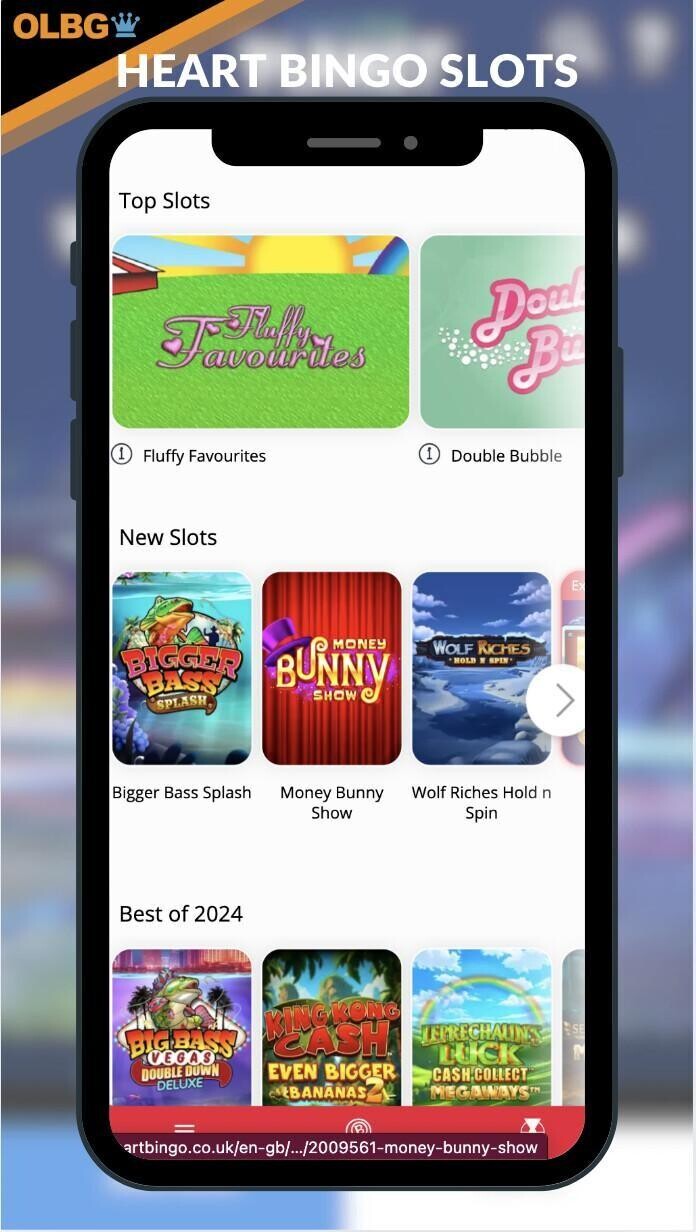 The slots section at Heart Bingo Casino