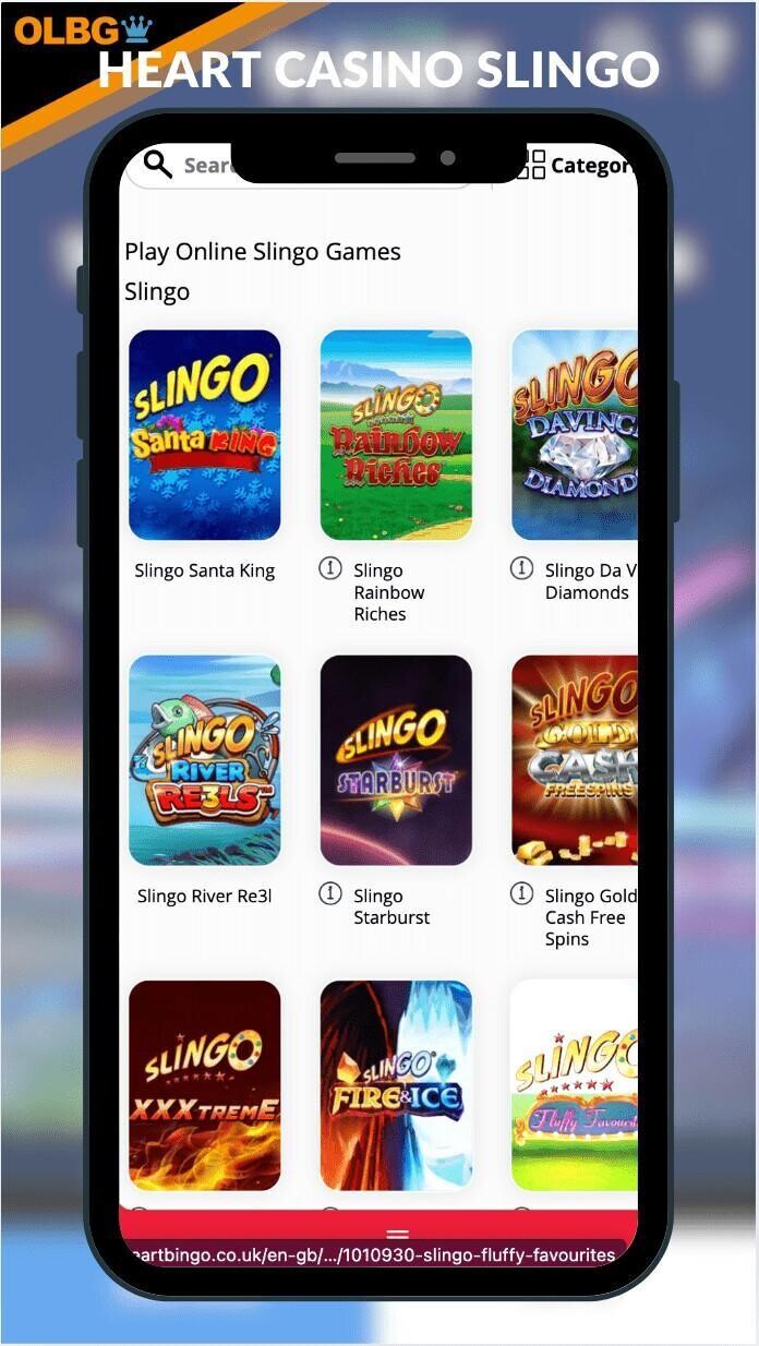 The slingo selection at Heart Bingo Casino