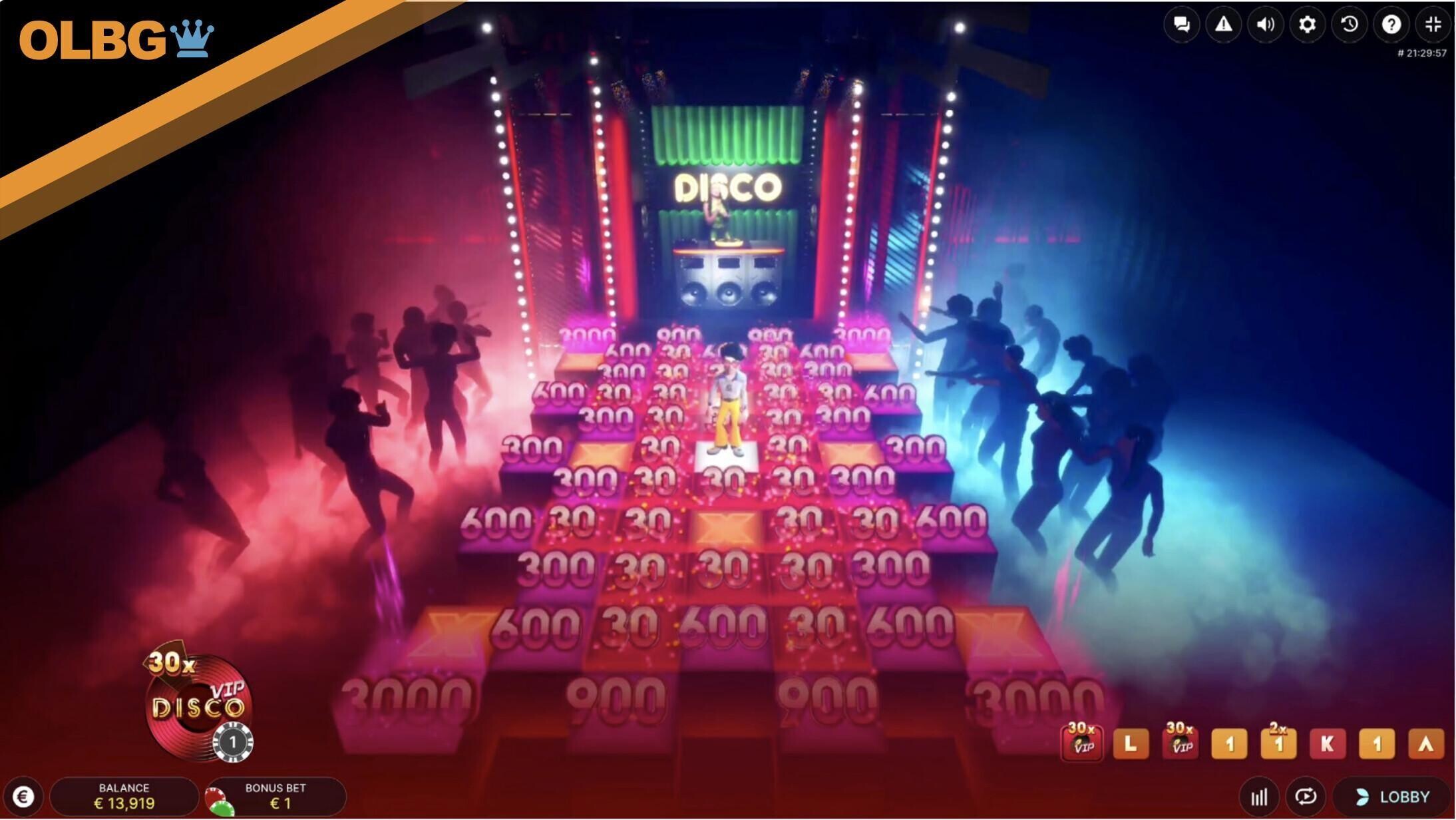 A screenshot of the Stayin' Alive bonus round on Funky Time