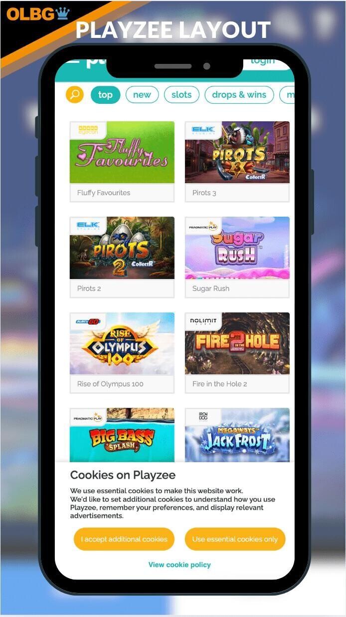 A generic screenshot of the Playzee Casino layout