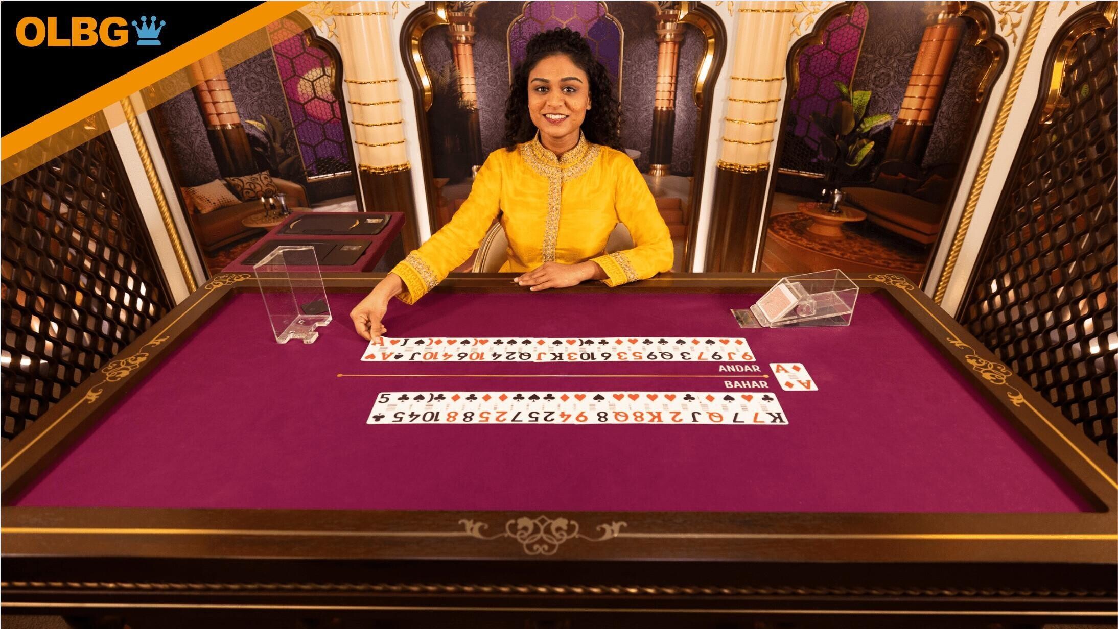 An Andar Bahar dealer showing how the game works