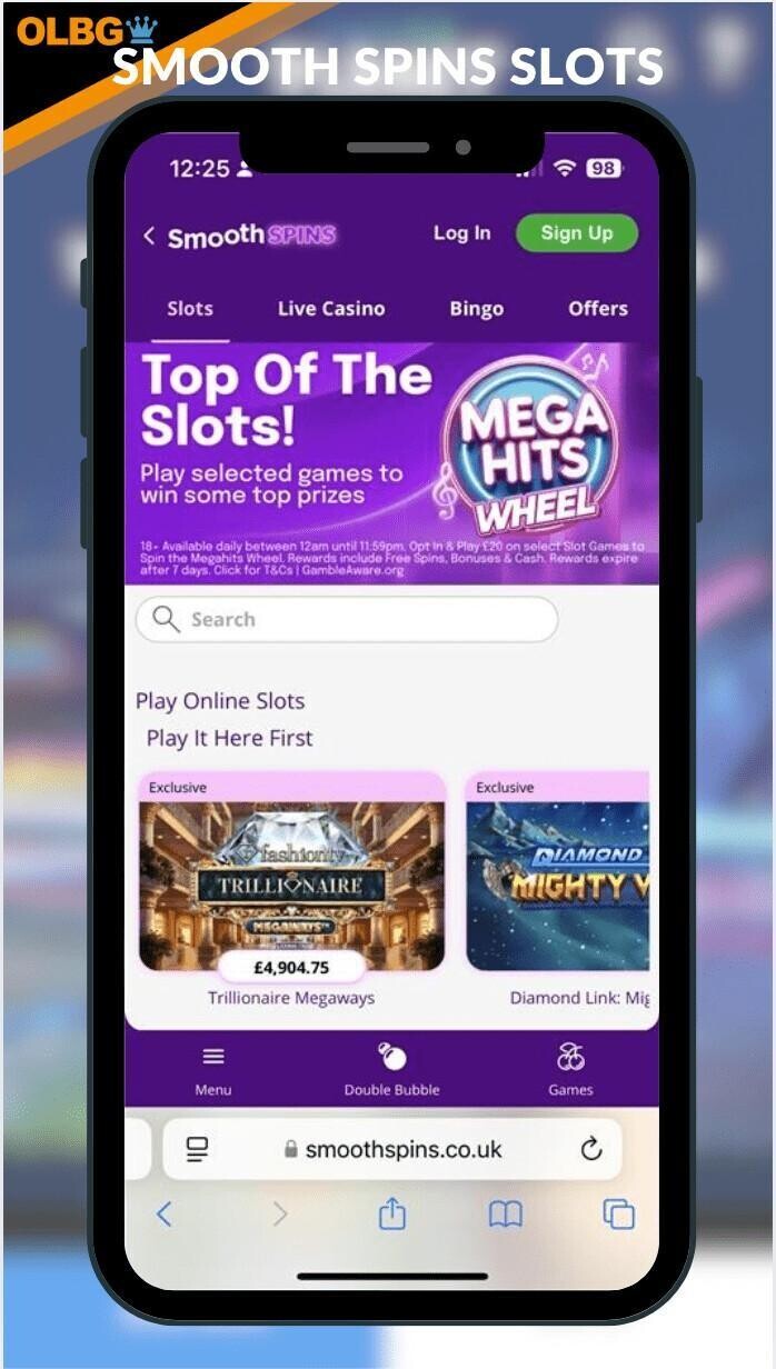 A screenshot of the Smooth  Spins Casino slots collection